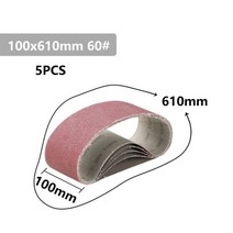 벨트사포 그라인더 샌딩 밴드 사포 페파 샌딩기 cmcp 5pcs 연마 100610mm 샌더 40-120 그릿 연마 나무 부드러운 금속 연마 도구, 협력사, 100x610 그릿 60