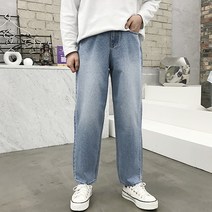 용된다 남자 세미와이드 빅사이즈 반밴딩 데님 청바지