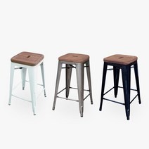 디자인체어 1092 티크원목 바스툴 (3 color), 블랙
