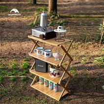 팩토리장 캠핑멀티캐비넷 3단 우드쉘프 캠핑 캐비넷 보조테이블 정리대 22JL04A19, 4.5단 가방포함 후크 x2