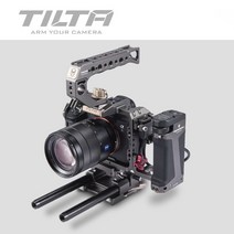 스냅지 프롬프터 Tilta 풀 케이지 TA-T17-A-G 소니 A7 A9 A7III 탑 핸들 베이스플레이트 포커스, [02] TAT17CG Pro Kit, 02 TA-T17-C-G Pro Kit