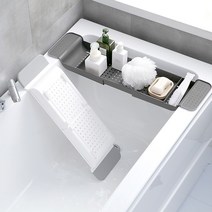 플라스틱 욕조 트레이 반신욕 다용도 테이블, 화이트