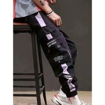 카고바지 PFNW 남자 카고 바지 Techwear 기능적인 바람 대조 색 탄성 허리 Splicing 하이 스트리트 Streetwear