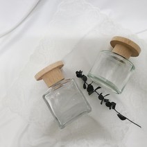 기본사각 라운드 우드 베이직 디퓨저용기 100ml / 우드캡 디퓨저용기 /디퓨저 인테리어용 유리화병용기/방산시장 디퓨저재료, 기본원형