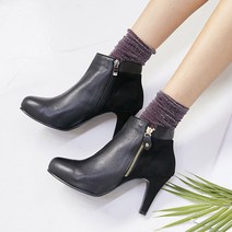 국내제작 소가죽 앵글부츠 웨스턴 스틸레토 가보시 킬 힐 8.5cm 명품 앵클부츠