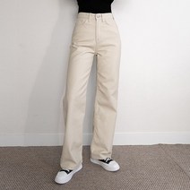 베키룸 크림 코팅진 일자팬츠