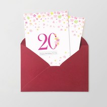 앳원스 - 플라워 기념생일 숫자카드 8종 (18~30), 숫자카드-20