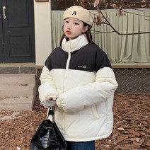 블링앤수 캐쥬얼 여성 오버핏 하프 패딩 JZZ040