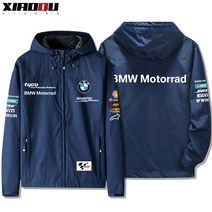 BMW 오토바이 후드 바람막이 자켓 라이더 가을 겨울 기모 점퍼, 네이비