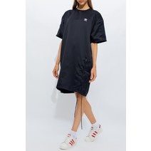 아디다스 아디다스 오버핏 삼선 셔링 반팔원피스 블랙 XS S M L XL