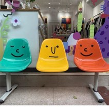 야외 벤치 의자 공원 카페 철제 야외벤치 벤치의자 인테리어 야외용 정류장 버스정류장 대기, 3인용 (컬러)