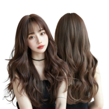 RUN Home 여성 통가발 롱 웨이브 패션 자연스러운 헤어 57CM, 1개, 꿀갈색긴물결머리