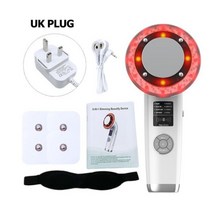 셀룰라이트 마사지기 8 IN 1 EMS RF 바디 슬림 초음파 마사지 고주파 머신 팻 버너 뷰티 방지 페이스 LED 스킨 케어 바디케어 지방 연소, White UK PLUG