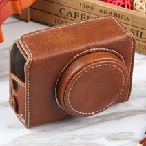 하웰 풀 바디 카메라 가방 캐논 파워샷 G7 X PU 가죽 케이스 스트랩 포함, 03 Brown