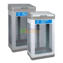 [위드리빙] 스틸분리휴지통투명 일반형/페달X 뚜껑O WL-2691, 상세설명 참조, 화이트