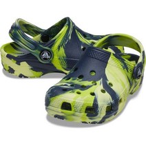 크록스 [갤러리아] [크록스 본사][키즈]클래식 마블 클로그 키즈(네이비/멀티) 207002-4HQ