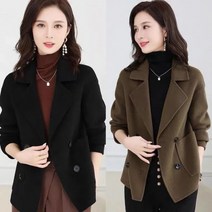 여성 모직 코트 패션 슬림핏 숏자켓 도톰 솔리드 심플 코트