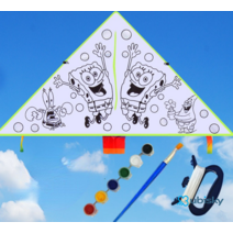 유비스키 DIY연날리기 어린이 낙서 화이트보드 핸드페인팅 연, 스폰지 밥 스퀘어 팬츠