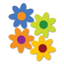 Magnet America 4개 세트 파스텔 플라워 팩 마그넷 치수 19.1cm x 24.1cm 꽃 크기: 10.2cm 차량과 냉장고용