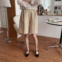 23봄신상 3SOOUN1 도비 5부 버뮤다 루즈핏 뒷밴딩 반바지 2color