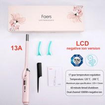봉고데기 미니고데기 무선고데기 뽕고데기 Faers 전문 고데기 9mm/13mm/16mm 미니 세라믹 헤어 컬러 LCD 디, 02 13mm_02 EU