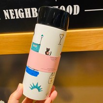 스타벅스 중국 2022 벚꽃MD 2차 x kate spade 케이트 스패이드 콜라보 시리즈 블랙 뚜껑 스테인리스 텀블러 355ml