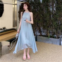 꽃소담 여성 민소매 롱 샤 원피스 QA01