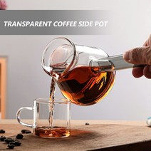 티포트 약탕기 450ml 투명한 터키 커피 포트 사이드 핸들 냄비 두꺼운 유리 끓는 내열성 에스프레소 주전