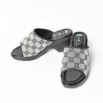 [프롬슈] 럭셔리 격자패턴 힐슬리퍼 사무실여성실내화