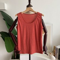 메이룸 유니크린넨나시 린넨 유넥 무지 기본핏 민소매 티셔츠