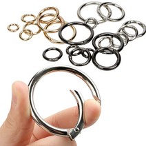 오링 O링 열쇠고리 카라비너 원형, 실버, 25mm 2개 SET