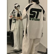 코튼 포인트 포켓 패션 단추 프레피룩 줄무늬 셔츠 카라넥 긴팔 캐주얼 데일리룩