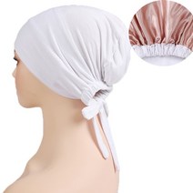 double layer soft satin jersey hijab cap islamic head wear hat underscarf tie bonnet turkish scarves