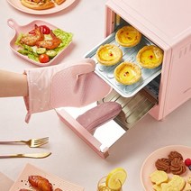 제과제빵 오븐 레인지 전기 오븐기 가정용 업소용 데크 미니 빵 빵 베이킹 케이크 빵 피자 베이커 작동하기 쉬운, 분홍색, 220v, 에게