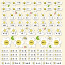 키즈네임 방수 네임스티커 이름표 이름스티커 주문제작 어린이집 투명 화이트, A4세트 투명, 10.계란꽃