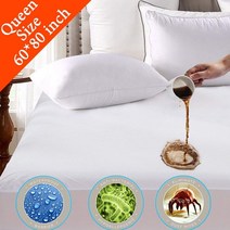모든 크기 안티-진드기 코튼 테리 침대 시트 방수 매트리스 커버 퀸 사이즈 침대 매트리스 용 통기성 침대 커버 토퍼, 160x200x30cm