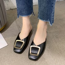 사각링 포인트 낮은굽 뮬구두 로우힐 블로퍼 봄
