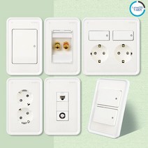 진흥전기 T 시리즈 화이트 스위치 콘센트 통신 커버 모음, 02.스위치2구, 1개