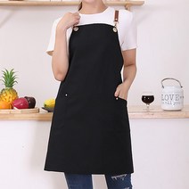 심플 모던한 카페앞치마 블랙 주방 공방 애견샵 미용사 학원 리본앞치마 세련된여름앞치마 공방작업복 네일샵앞