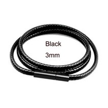 목걸이만들기 Diy 여성 블랙 가죽 체인 목걸이 남자 수제 꼰 로프 긴 40/50/60/70CM 목 펜던트 쥬얼리 선물