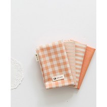 원단패키지 선염파스텔체크 오렌지4종 1/8마 40005, 1/4마(45cmX55cm)4장