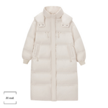 여성 페딩 가을 겨울 재킷 탈착 후드 롱 패션 보온 바람막이 여성 코트