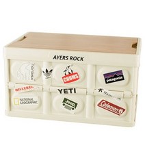 에어즈락 캠핑 폴딩박스 일반형, 박스 네이비 + 상판 우드