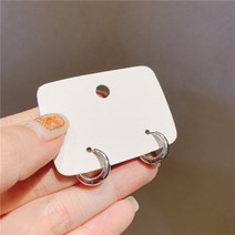 WEINI차가운 바람 심플한 원형 귀걸이 동대문 통근 백단 도금 금귀걸이 여소중망홍 동종 귀걸이, 트루 화이트 골드 라운드 귀걸이