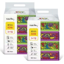 [키스해링] play 캡형 물티슈 60매 4입 2팩