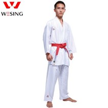 Wesing-WKF 도복 가라테 기 유니폼 성인 키즈 편안한 폴리에스터 100%, 10 kumite 6