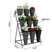 꽃가게 꽃집 전용 철제 다층 꽃다발 진열대 대형 화대 이동 전시대 플라스틱 화통 걸이, O