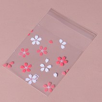 예쁜 꽃무늬 포장 OPP 접착식 비접착 비닐 봉투, 200장 접착식 7x7+3