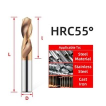 CNC 55 카바이드 드릴 비트 하드 메탈 텅스텐 스틸 트위스트 금속 가공 선반 드릴링 도구 1.0-20.0mm, [91] 9.5mm, [01] HRC55