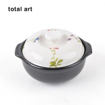 [토탈아트] 야생화 뚝배기 7호/ 국산 뚝배기(뚝배기+뚜껑) 2~3인용 김치찌개&된장찌개 뚝배기